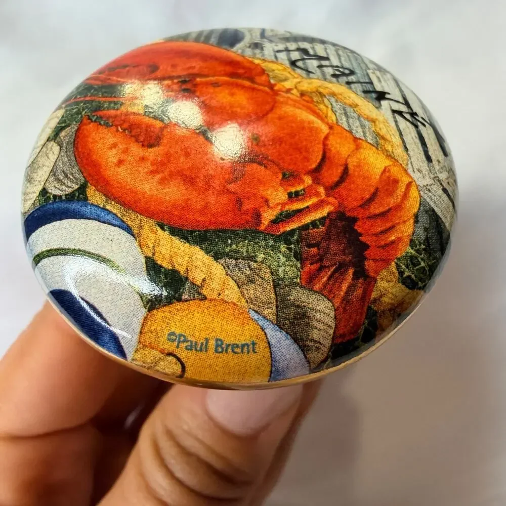 VTG 2003 Paul Brent Lobster Porcelain Wine Bottle Stopper Nautical Cork Maine